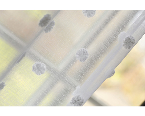 Gordijn met gordijnband Fluffy Dots wit 140x255 cm