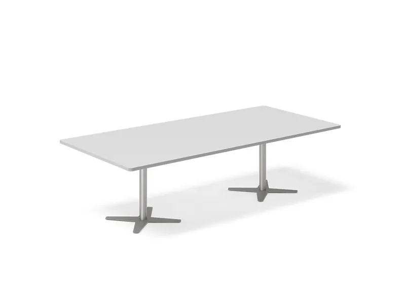Konferencebord DNA rektangulært 4400x1200mm lys grå, sort understel