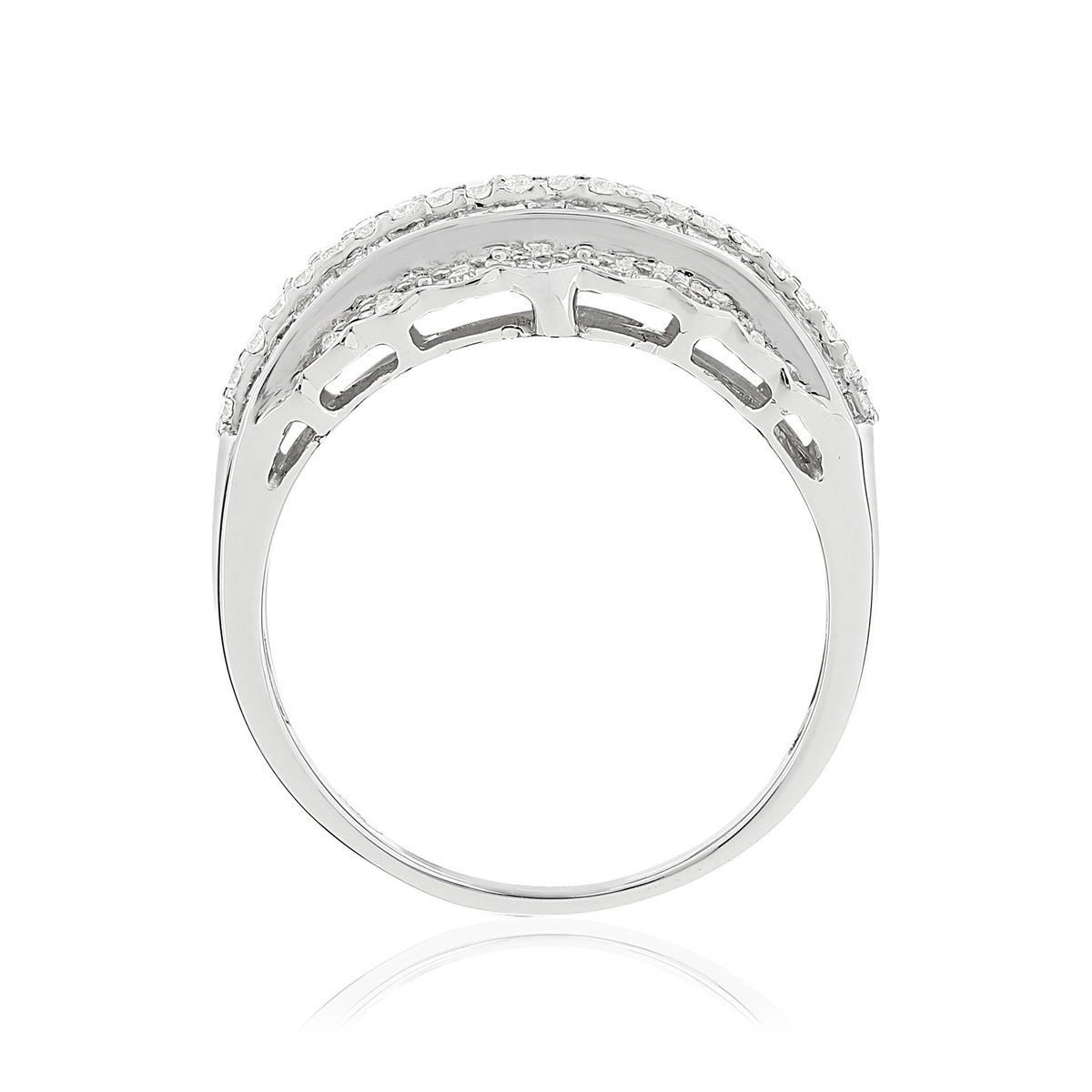 Bague or 750 blanc diamants