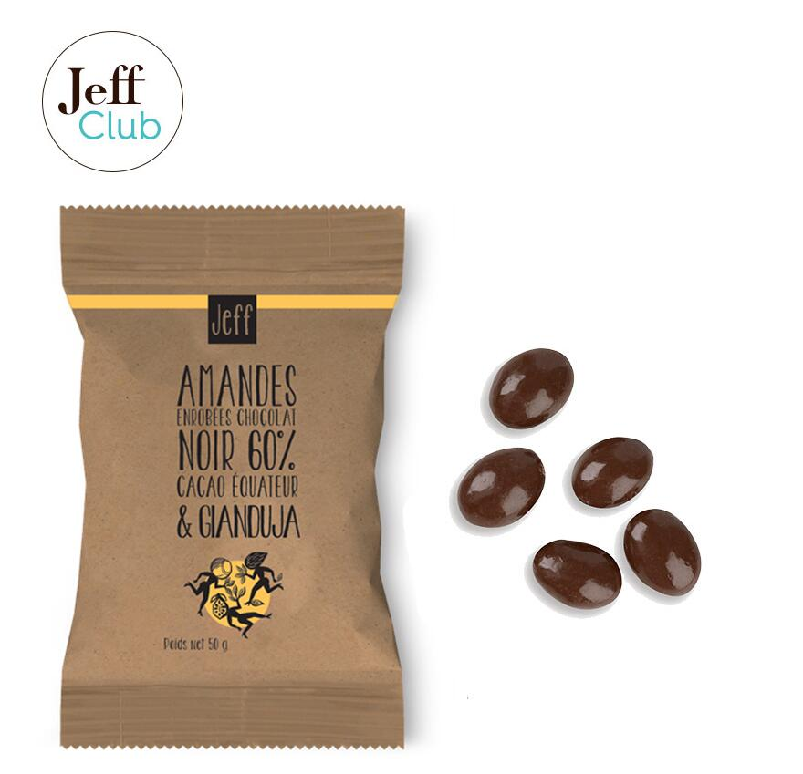 Amandes chocolat noir 60 % et gianduja