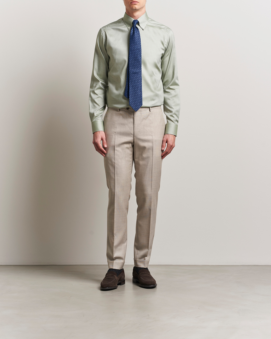 Eton Slim Fit Wrinkle Free Oxford Shirt Green