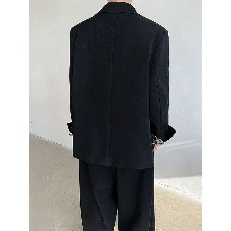 Orungeetun - Blazer met inkeping, revers, effen geruit paneel en enkele rij knopen
