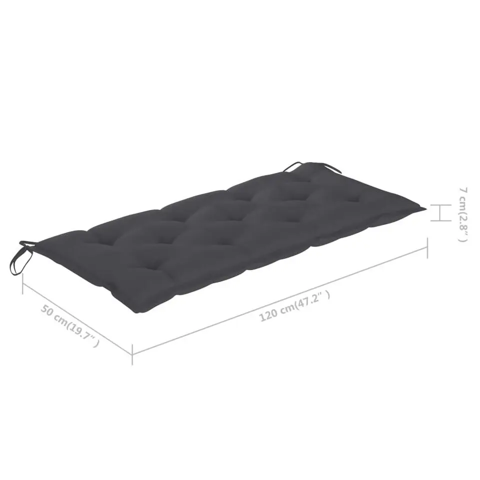 vidaXL - Tuinbank - Antraciet - Bamboe - 120 cm - Met kussen