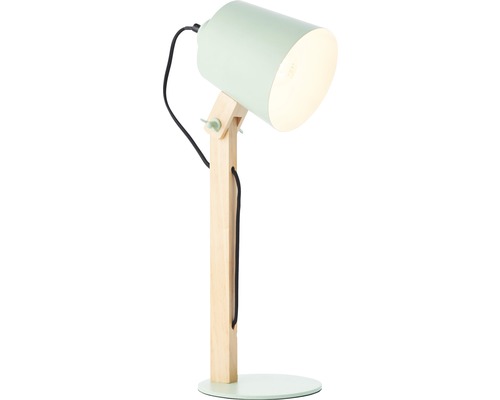 Tafellamp, 1-lichts, H 51,5 cm, draaibaar, beuken/mint/mat
