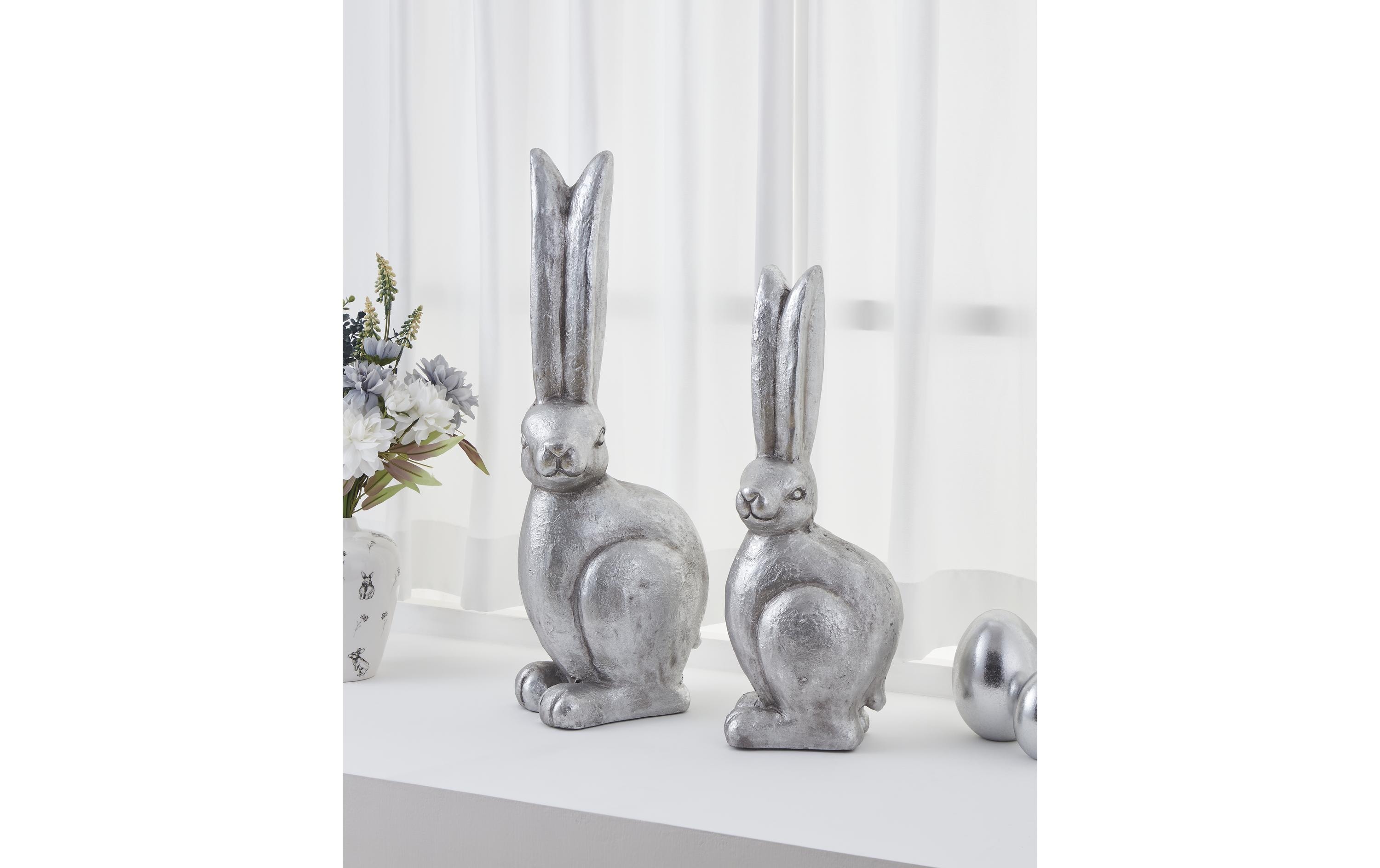 Hase Chilandy 50 cm, SilberHasenfigur