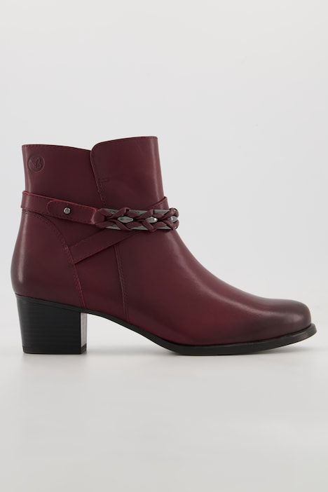 Caprice Leder-Stiefeletten, Zierkette, Zipper, Weite G