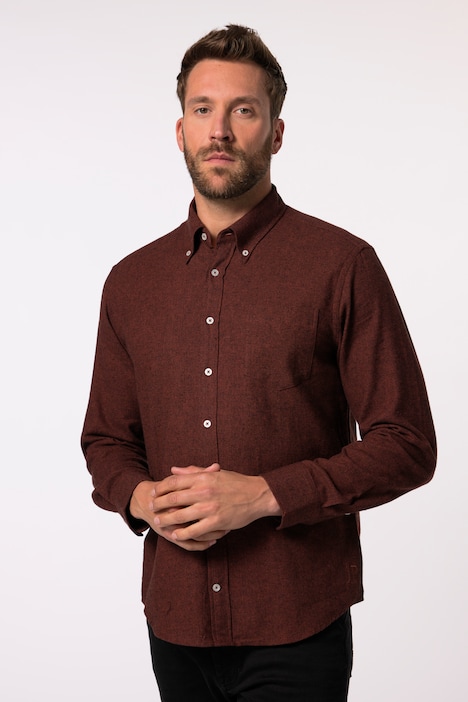 JP 1880 Flanellhemd, Langarm, Buttondown-Kragen, Modern Fit, bis 8 XL