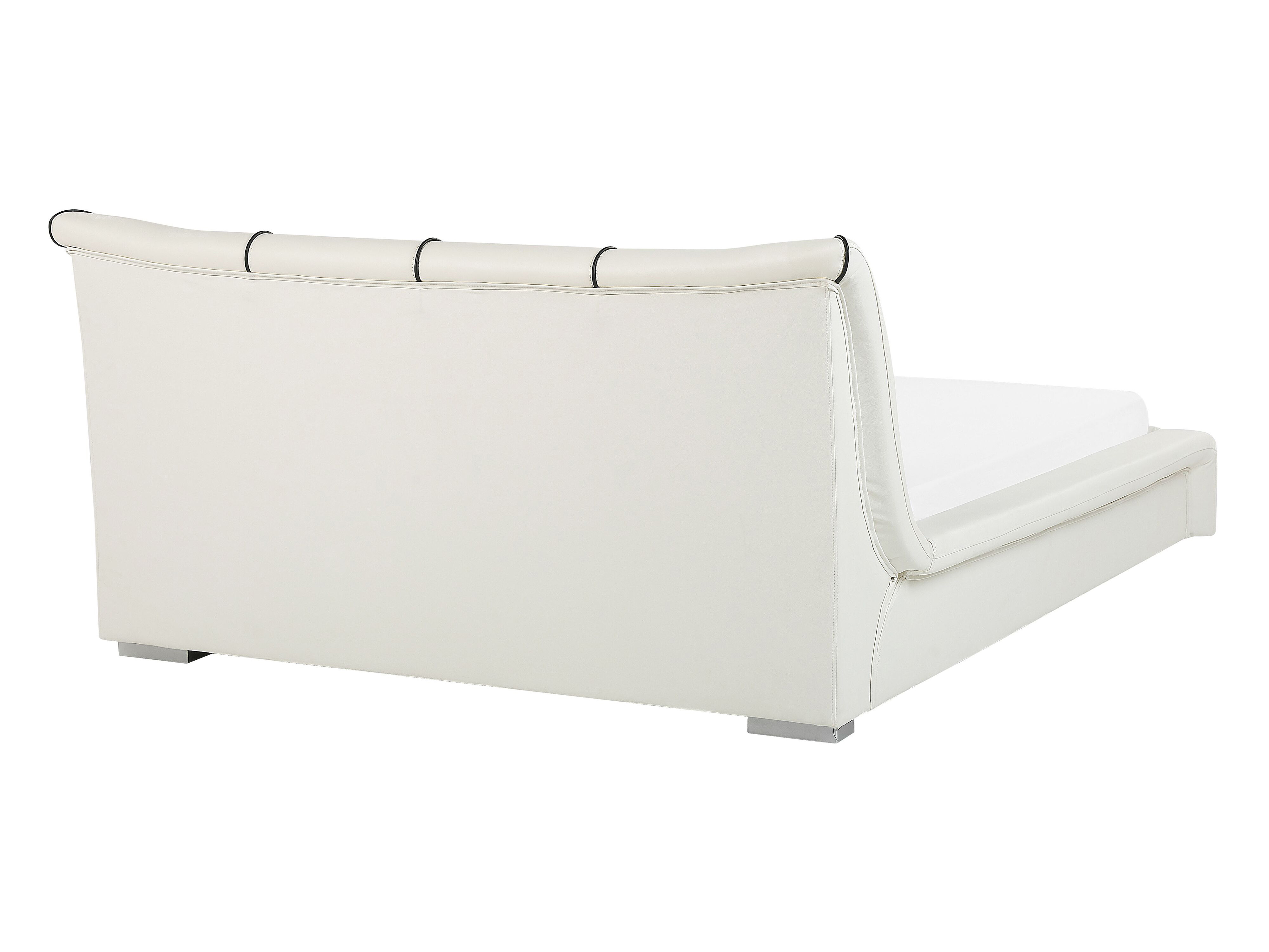 Waterbed met LED-verlichting Leer NANTES 140 x 200 cm Gebroken wit