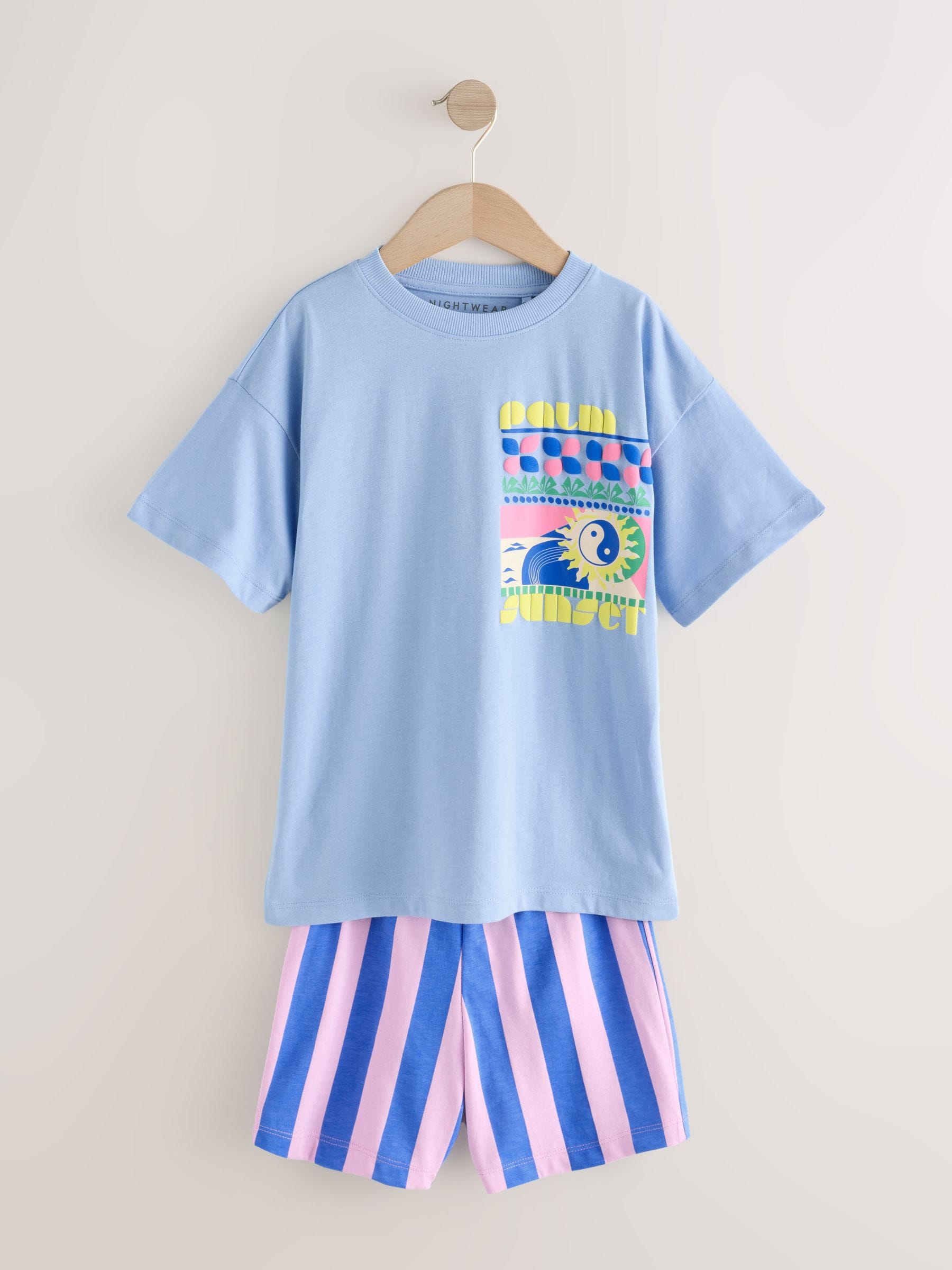 Blauw/Groen - Set van 3 pyjama's (3-16 jr)