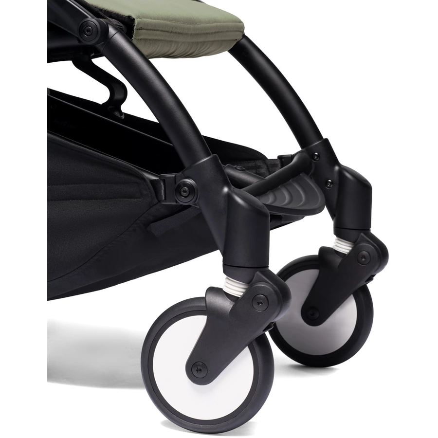 BABYZEN Kinderwagen YOYO2 6+ White mit Textilset Olive und Backpack YOYO Black