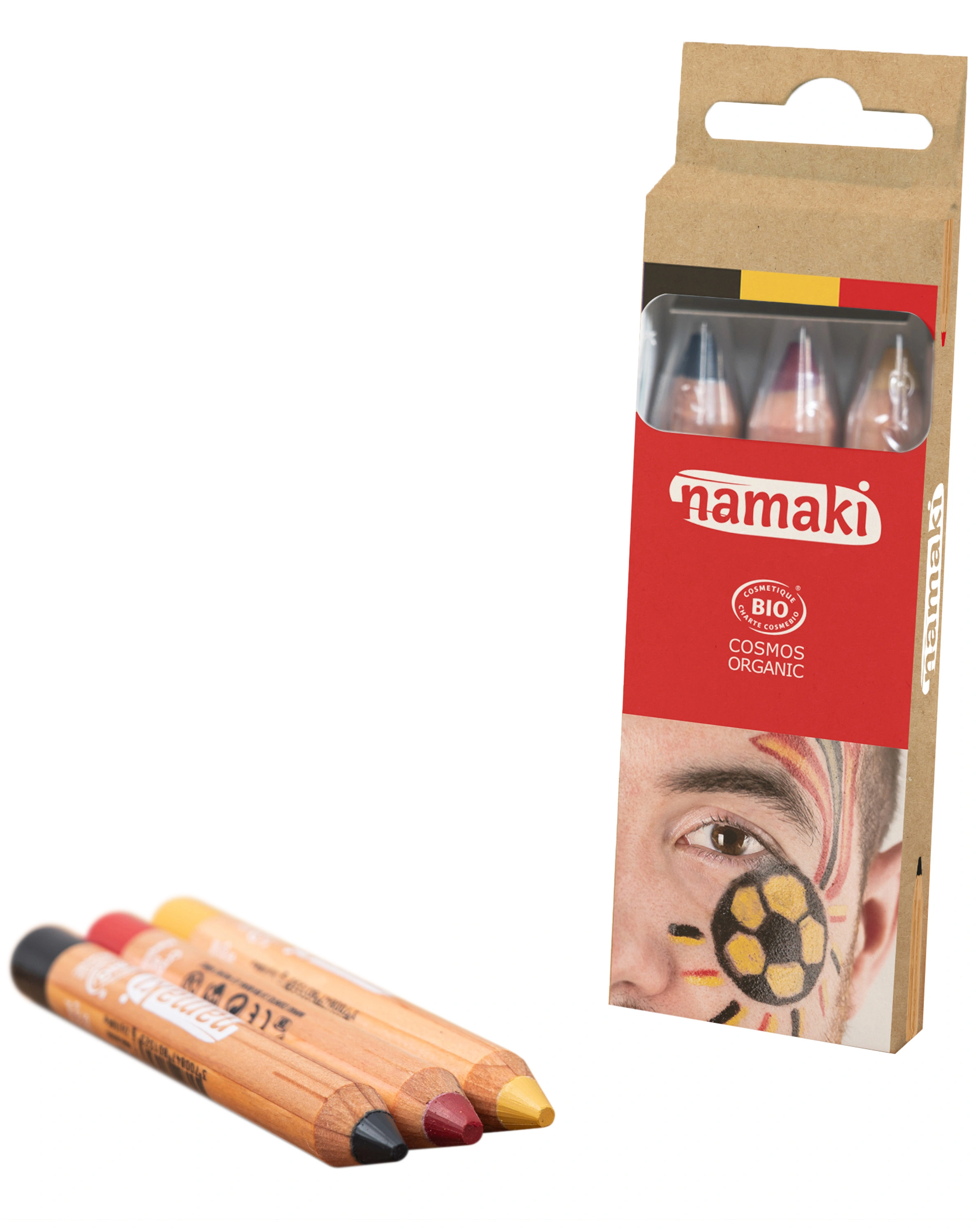 Schminkset SUPPORTER KIT - SCHWARZ/GELB/ROT 3er-Set