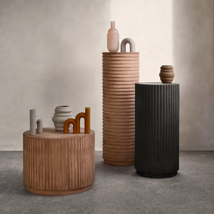 Broste Copenhagen - Rillo Podium, Ø 36 x 106 cm, charcoal