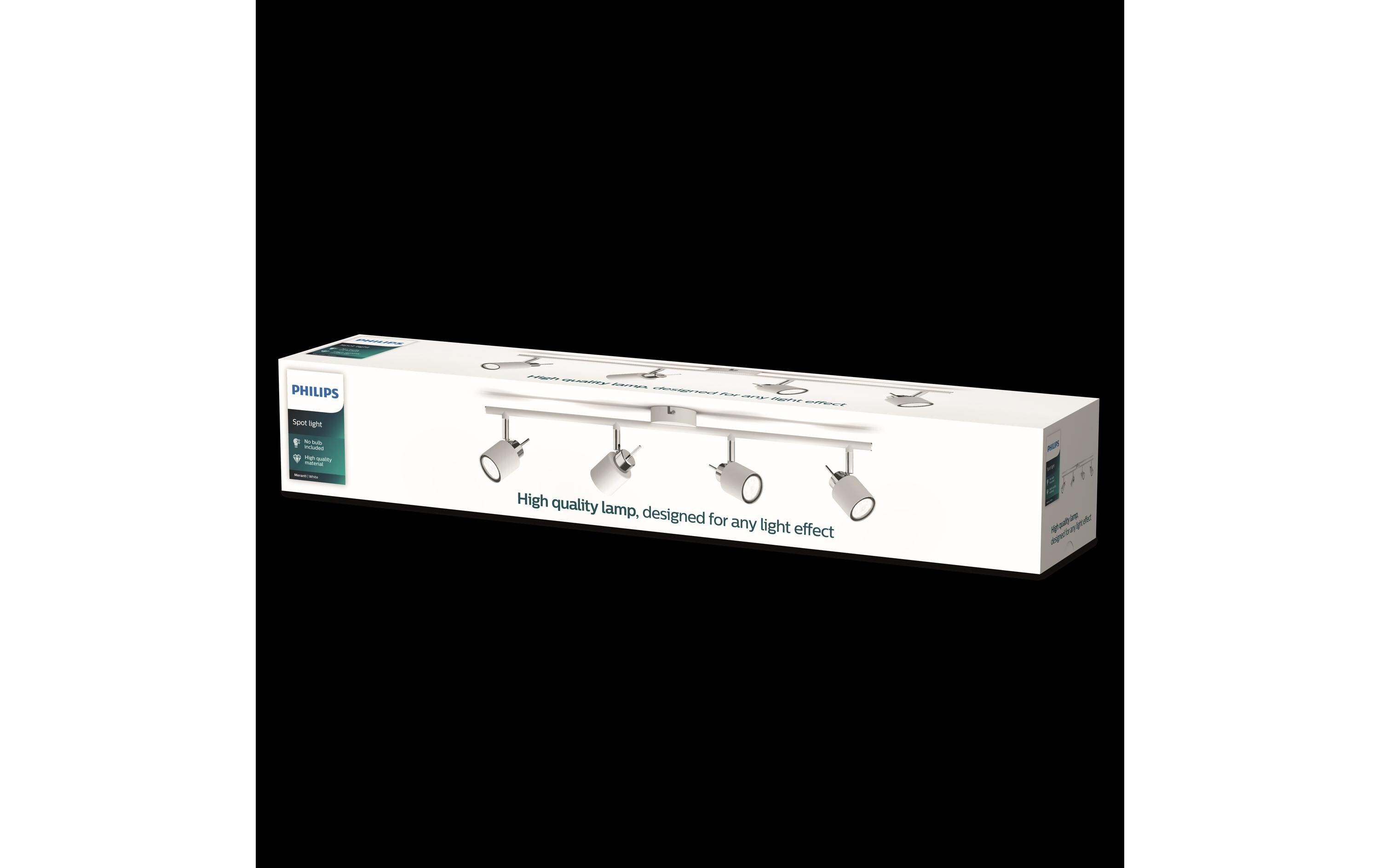 Aufbauspot Meranti 4 x 35W GU10 Weiss, ohne Leuchtmittel4er-Spot mit beweglichem Leuchtenkopf