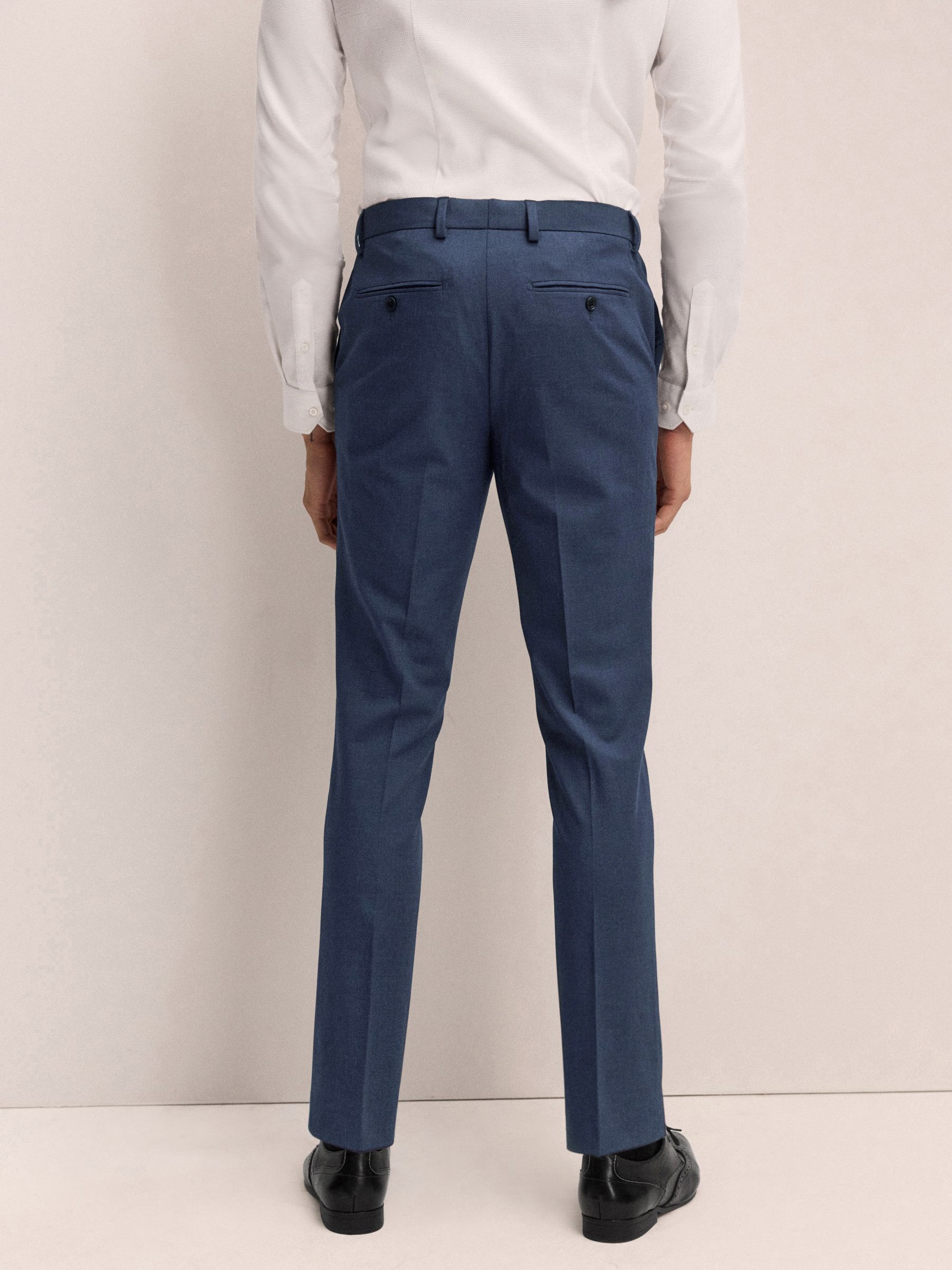 Donkerblauw - Slim Fit - Elasticated Waist Motionflex Stretch Smart Trousers