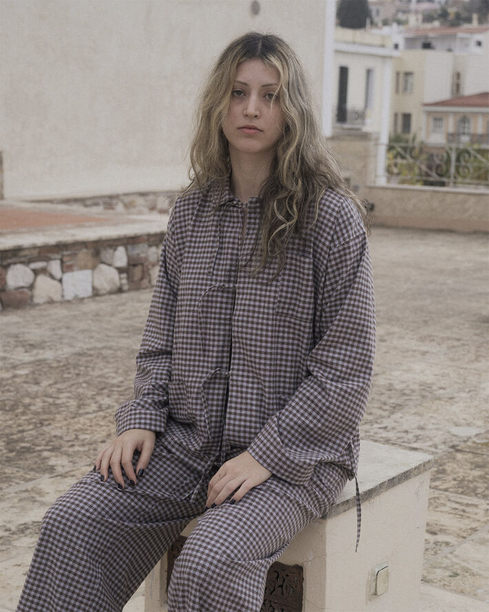 BASERANGE LIMBER SHIRT Brown grey flannel