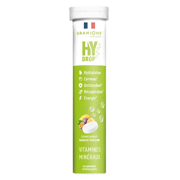 GRANIONS HYDROP Eletrólitos - Vitamina C, Magnésio, Minerais - Maracujá e Manga