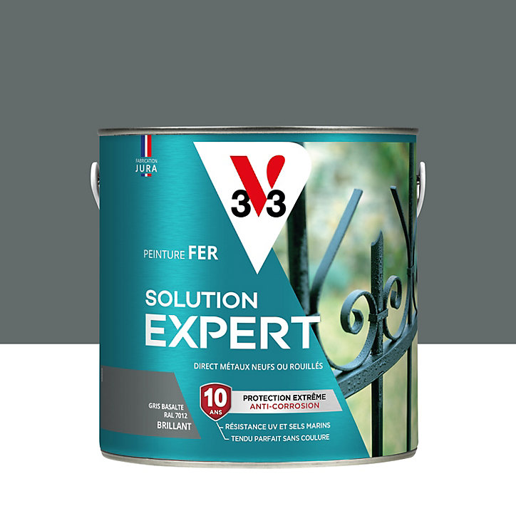 Peinture extérieure fer Solution expert gris basalte brillant V33 2L