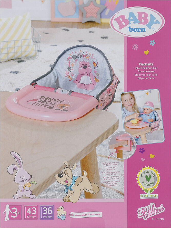 BABY born BABY born Table Feeding Chair Lyserød