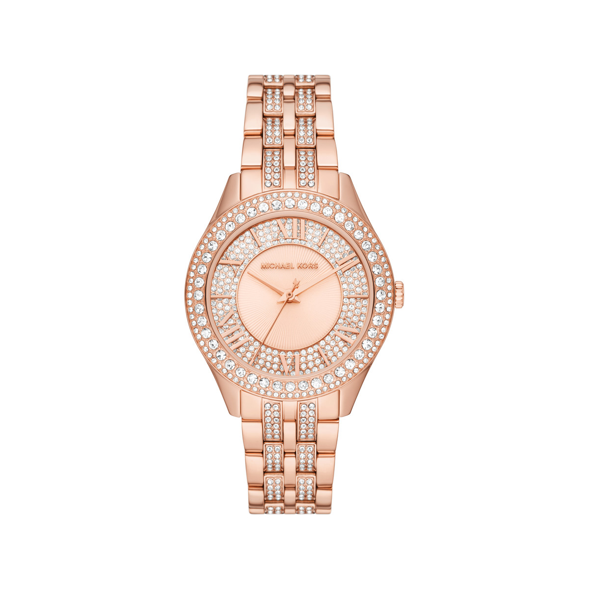 Montre MICHAEL KORS Harlowe femme bracelet acier  doré rose