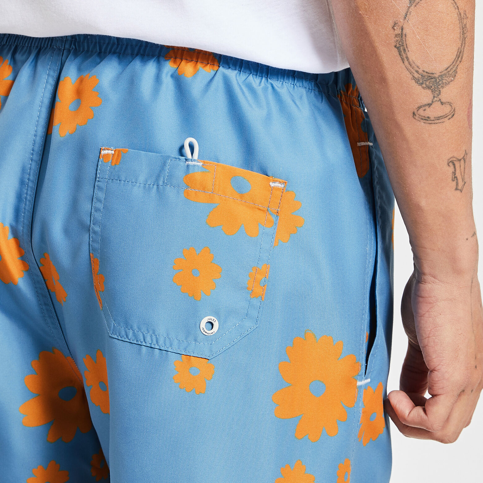 Maillot de bain imprimé floral Bleu