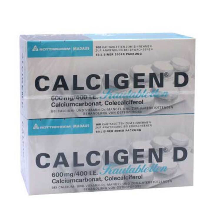 Calcigen D 600 mg / 400 I.E. Kautabletten, 200 St