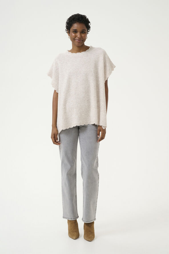 Cream CRDammi Knit Poncho String melange