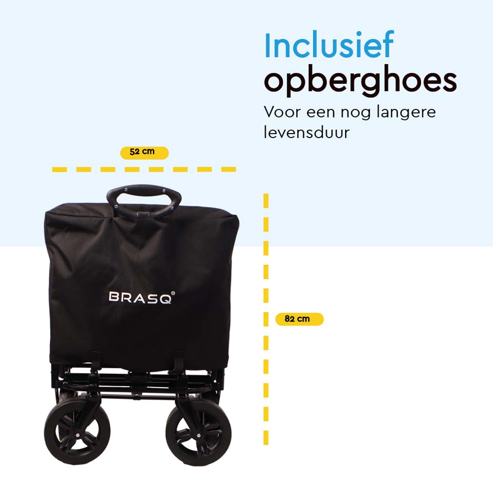 BRASQ 108 liter opvouwbare bolderkar - Black