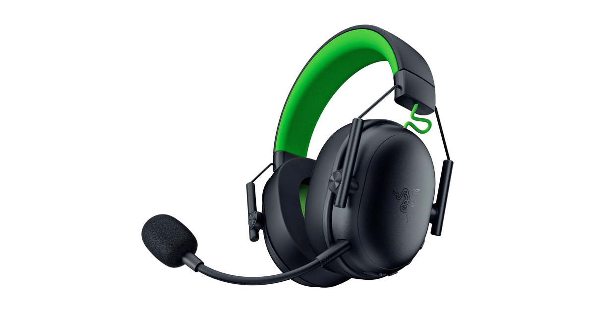 RazerBlackShark V3 X Hyperspeed voor Xbox over-ear gaming headset  (Zwart/groen, Xbox Series X|S, Xbox One, pc, 2.4 GHz / Bluetooth)