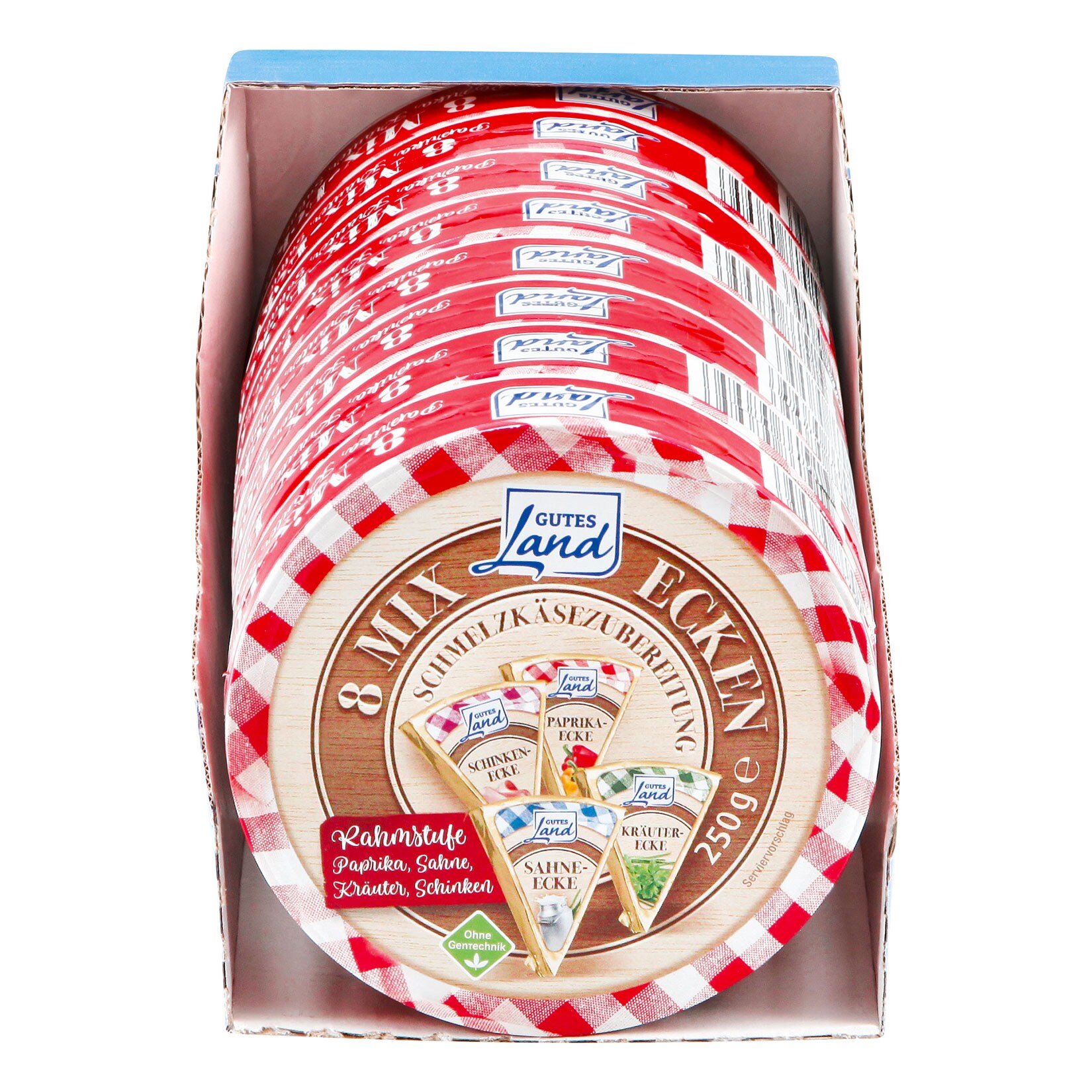 Gutes Land Runddose Käse-Mix ohne Gentechnik 250 g, 8er Pack