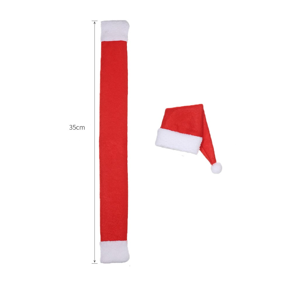 (2-tlg. Set) Weinflaschenanzug Sektflaschen Deko Überzug Weihnachtskostüm - Nikolaus Mütze / Schal