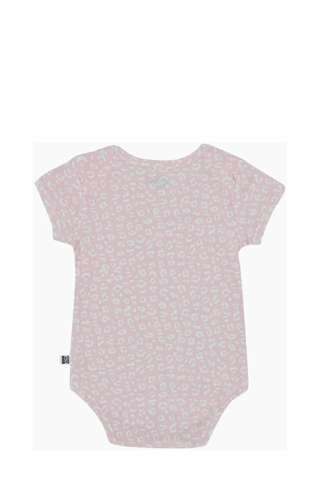 Born by Kiddo United romper roze/wit