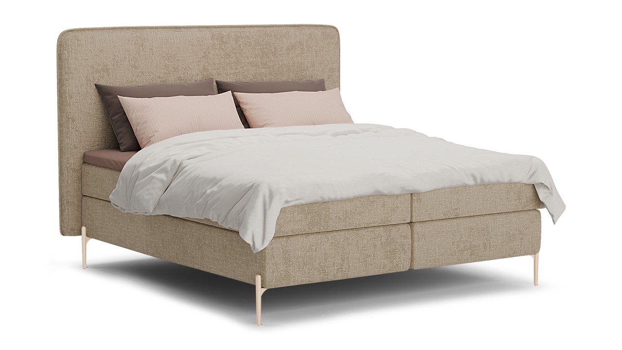 Boxspring Quartz - Velvet motif beige