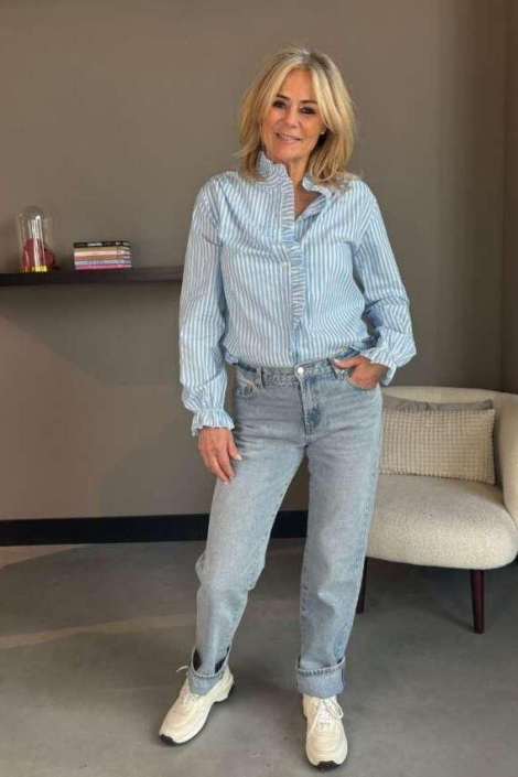 Typical Jill blauwe dames blouse