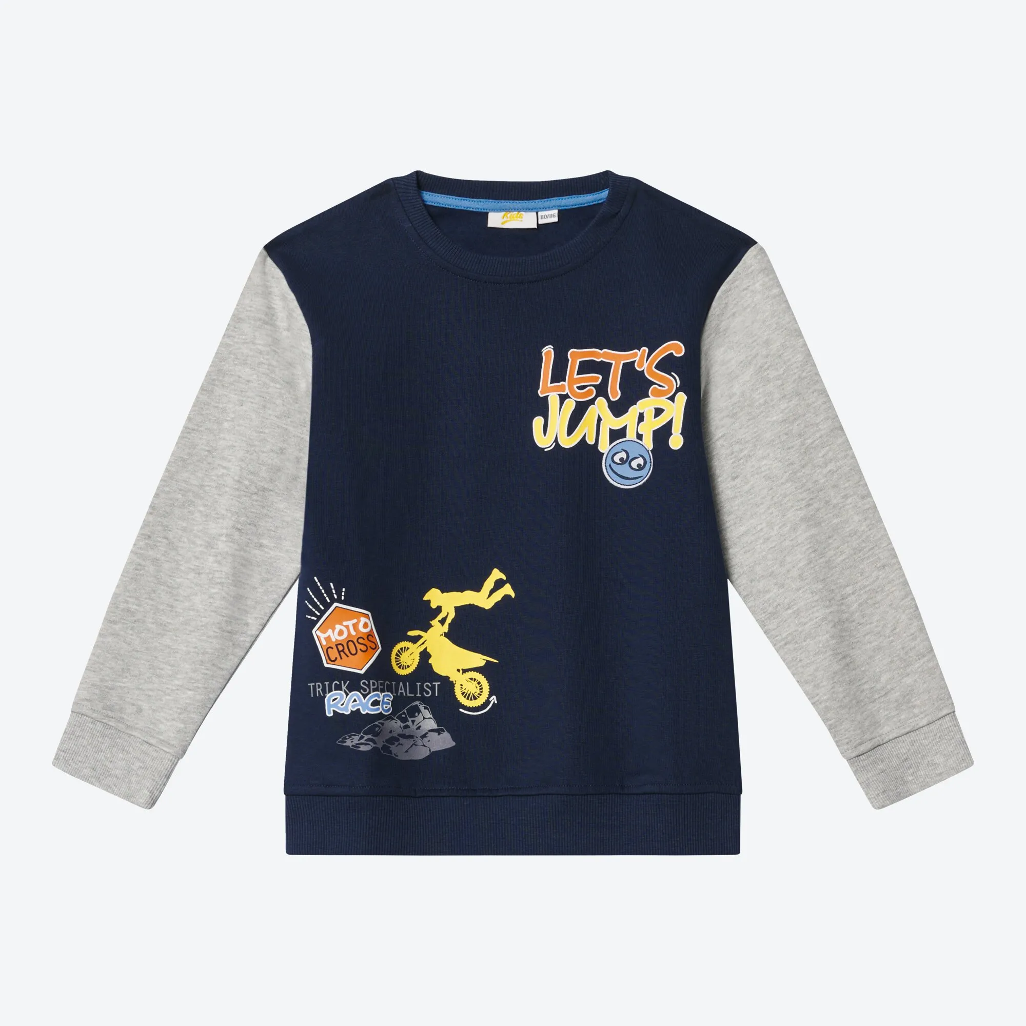 Jungen-Sweatshirt mit Kontrast-Ärmeln