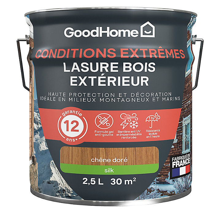Lasure extérieure chêne doré satin 12 ans GoodHome 2.5L