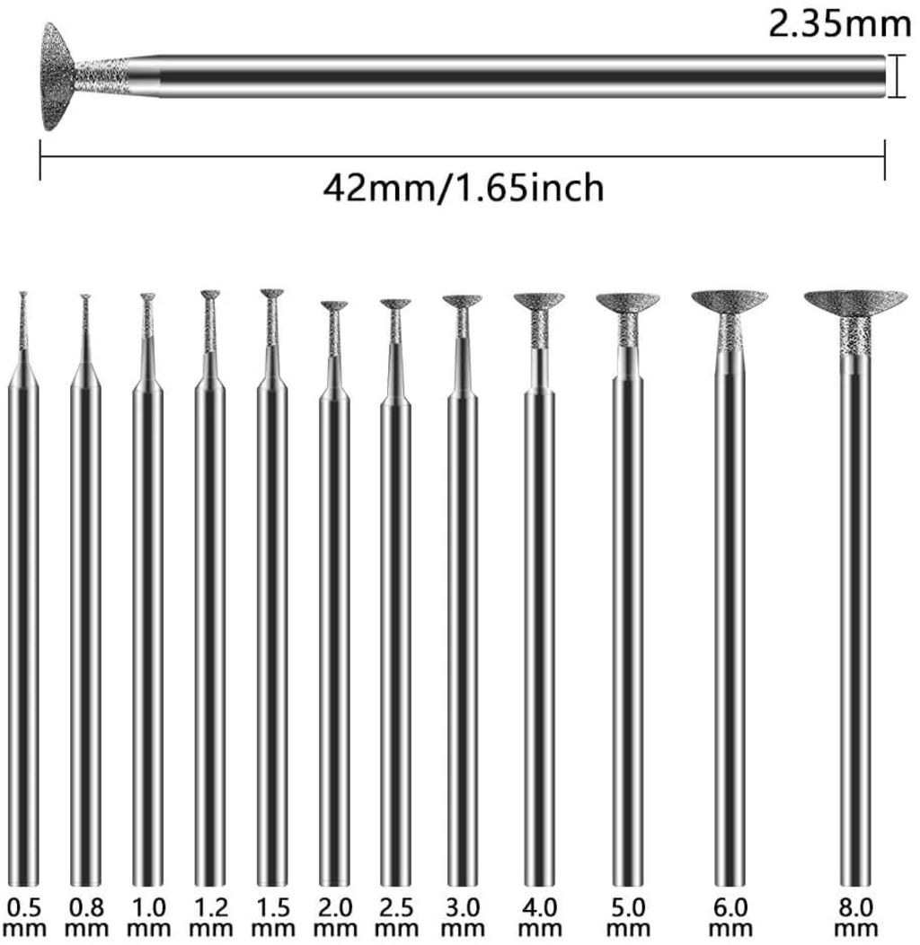 Hanboost  Trapezoidal Diamond Grinding Bits Set für Rotary Tool    Trapezförmige Schleifbits für präzises Schleifen von Stein, Glas & Keramik