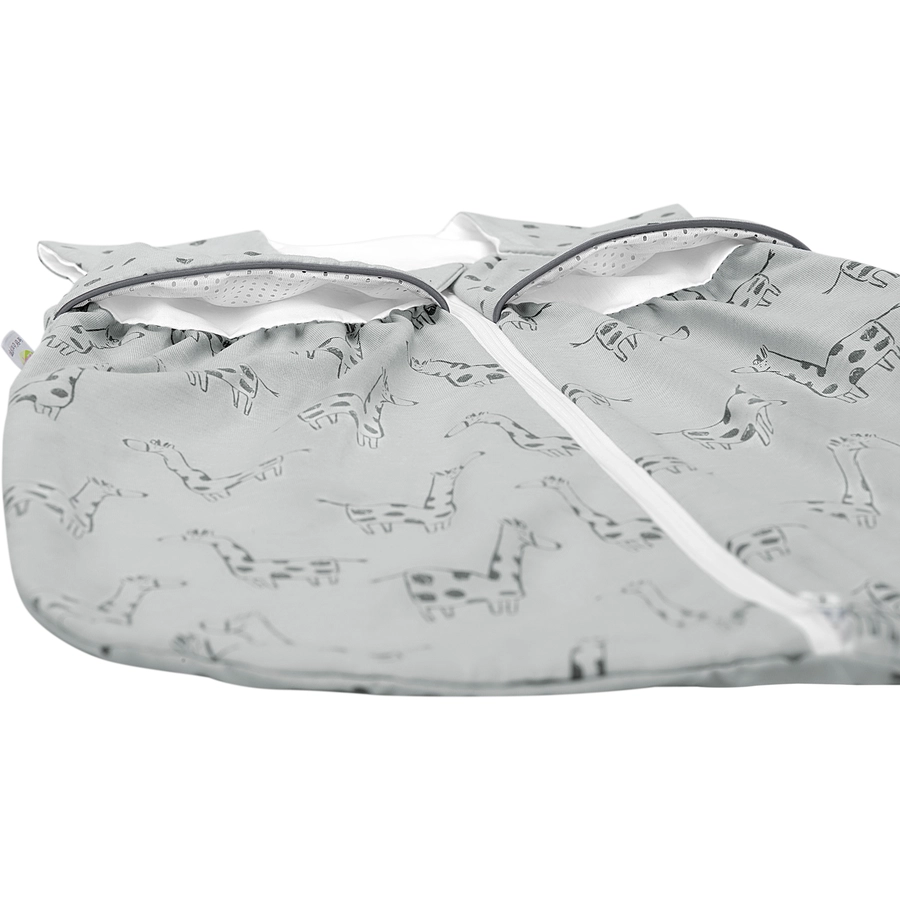 ODENWÄLDER Jersey-Schlafsack Anni light happy giraffe urban grey