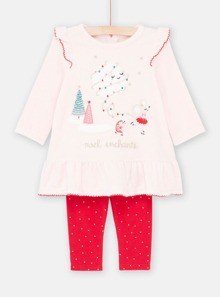 Pyjama NOEL à volant pour bébé fille