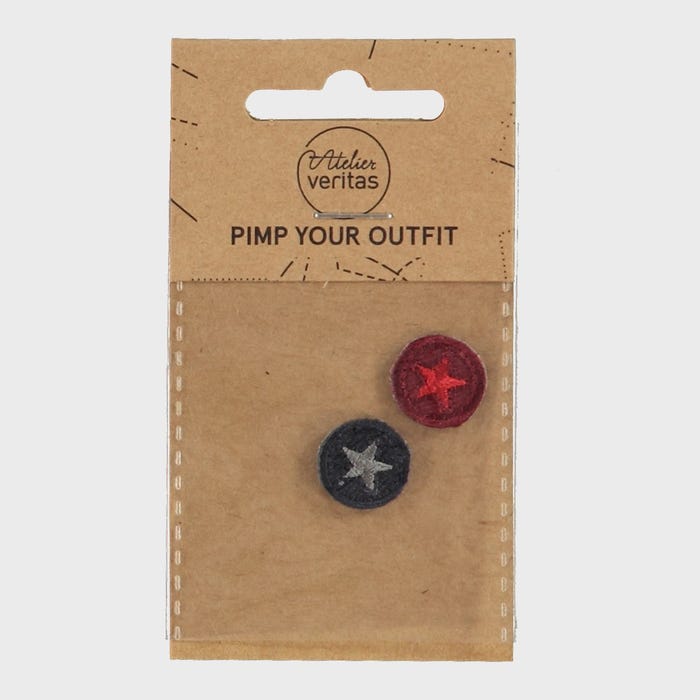 Atelier Veritas-Set van 2 ronde patches met sterretjes Ø1cm