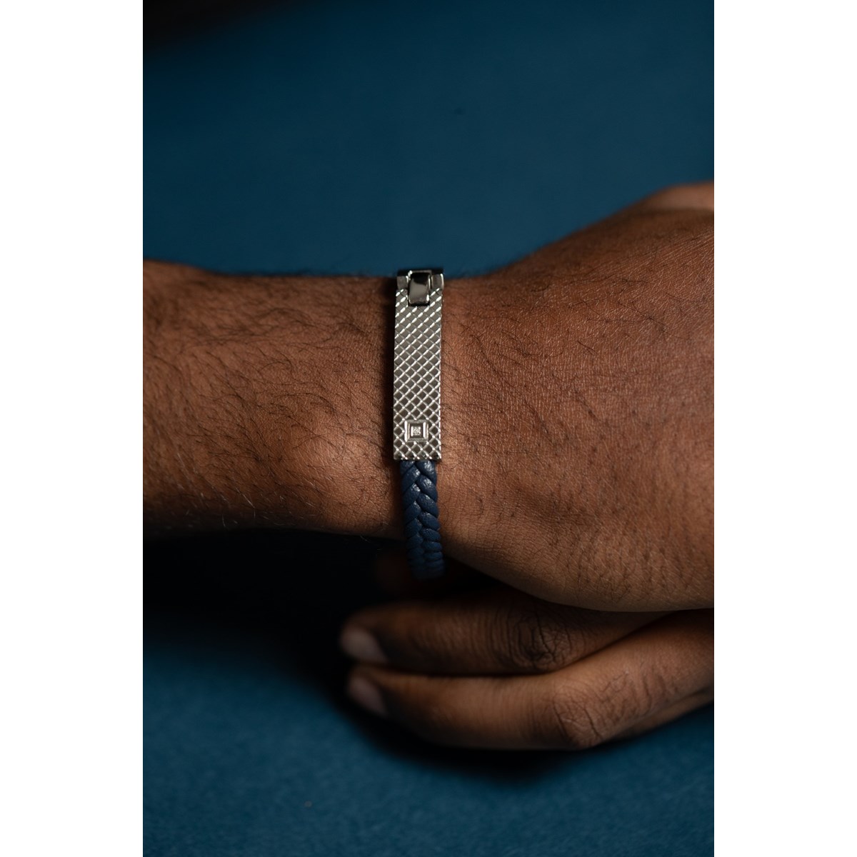 Bracelet souple Simon en Acier 316L avec diamant blanc