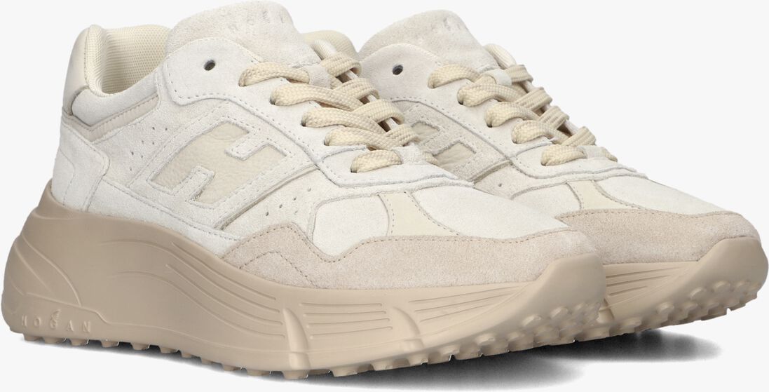 beige hogan lage sneakers h669 allacciato h
