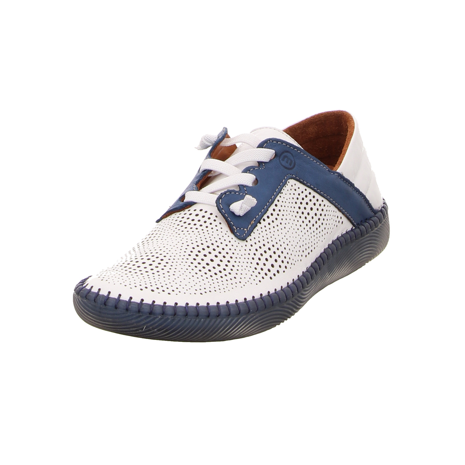 Pölking Schnürhalbschuh weiß weiss/weiss kombi