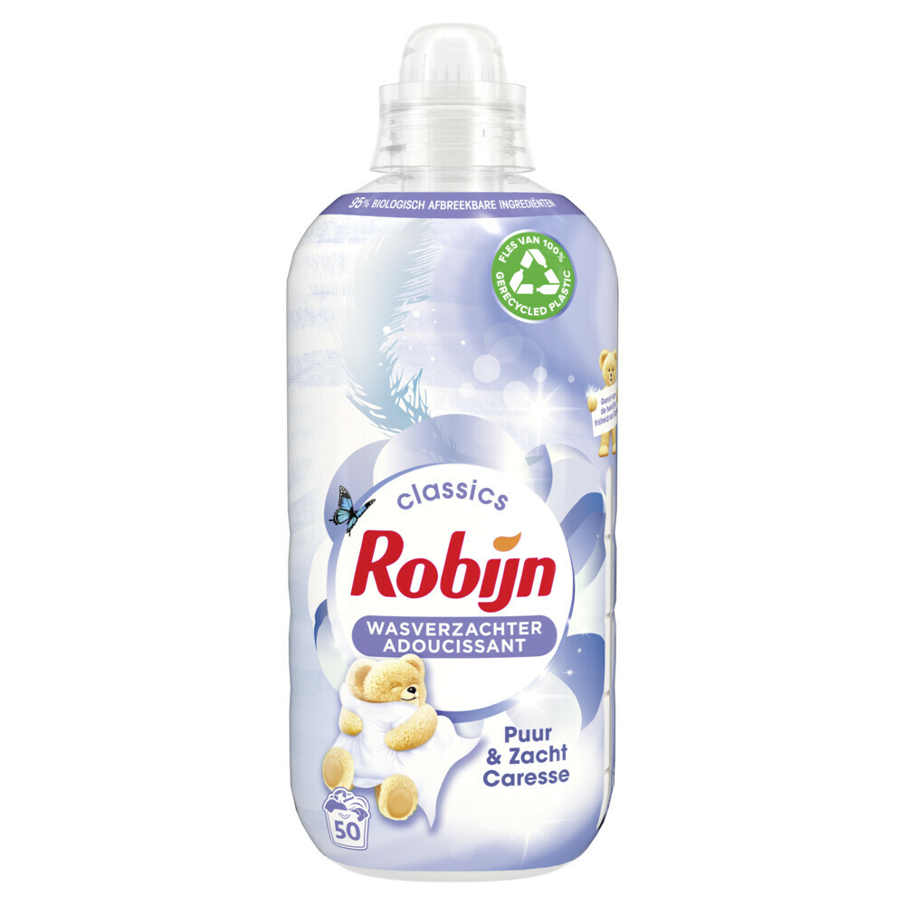 8x Robijn Wasverzachter Puur & Zacht 50 Wasbeurten1250 ml