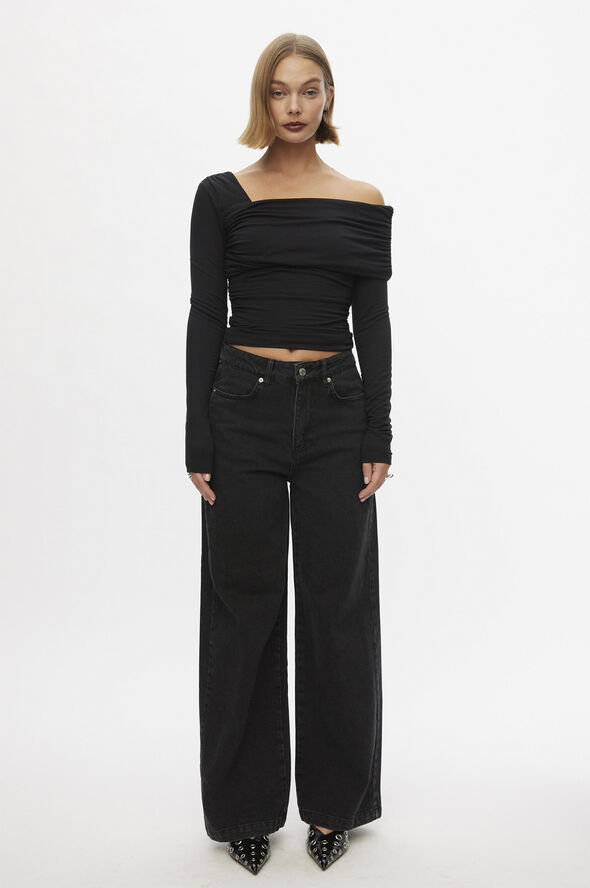 Oval Square Night Blouse Black