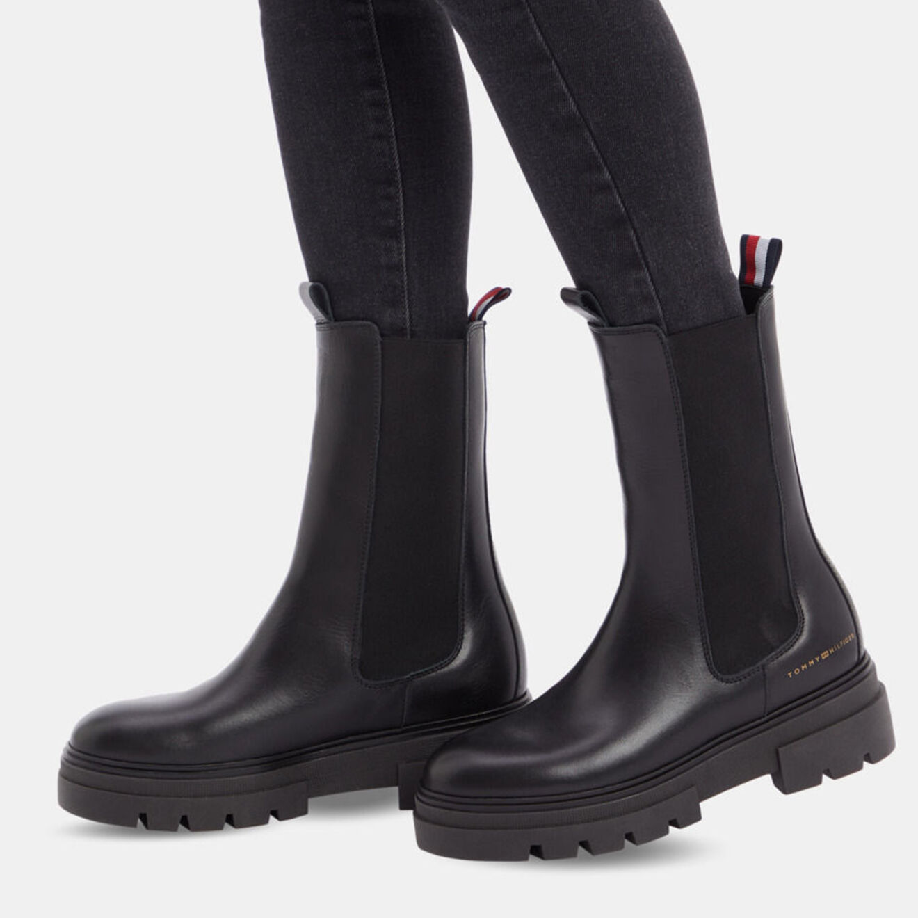 Tommy Hilfiger Chelsea boots en Cuir noires