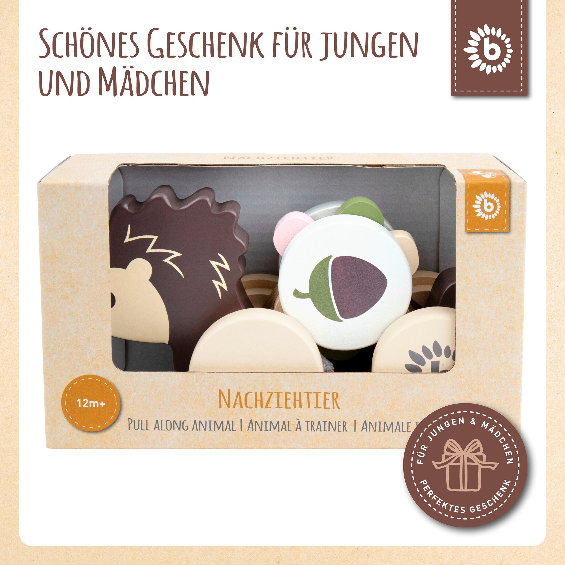 Bieco Nachziehspielzeug Holz Igel - ab 12 Monate Braun