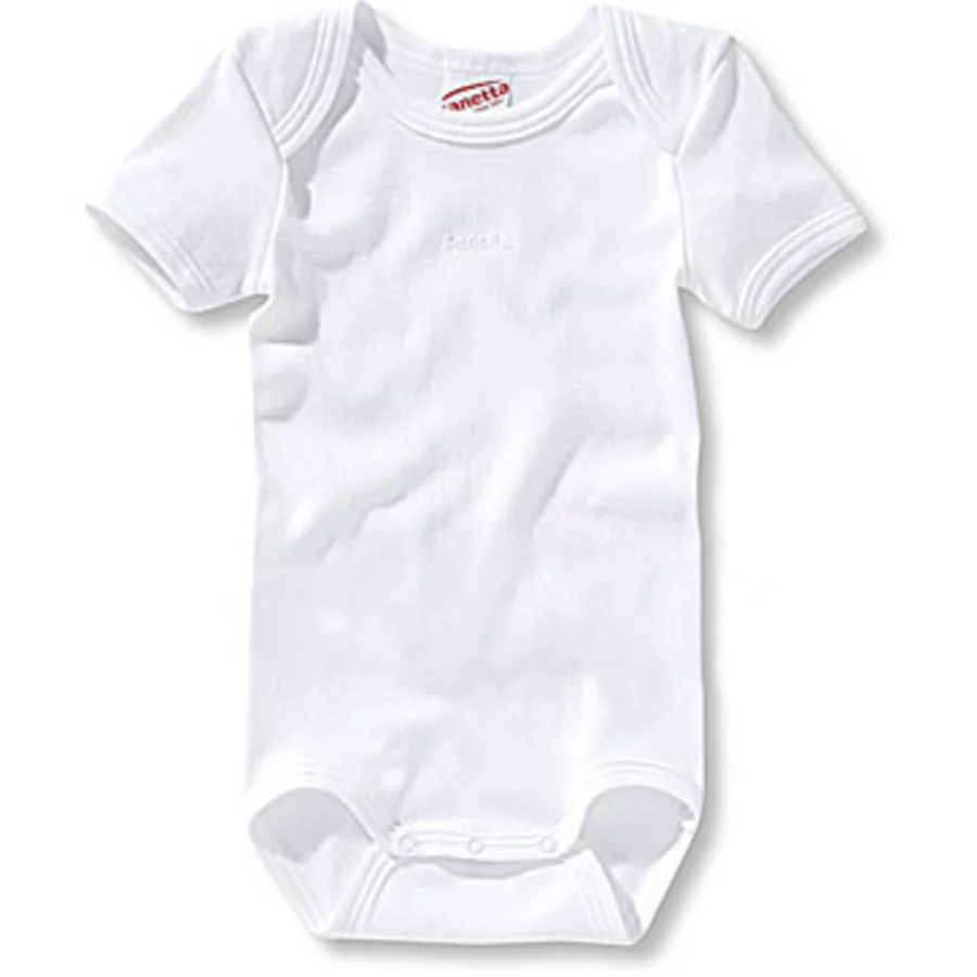 SANETTA Baby Body uni weiß Feinripp