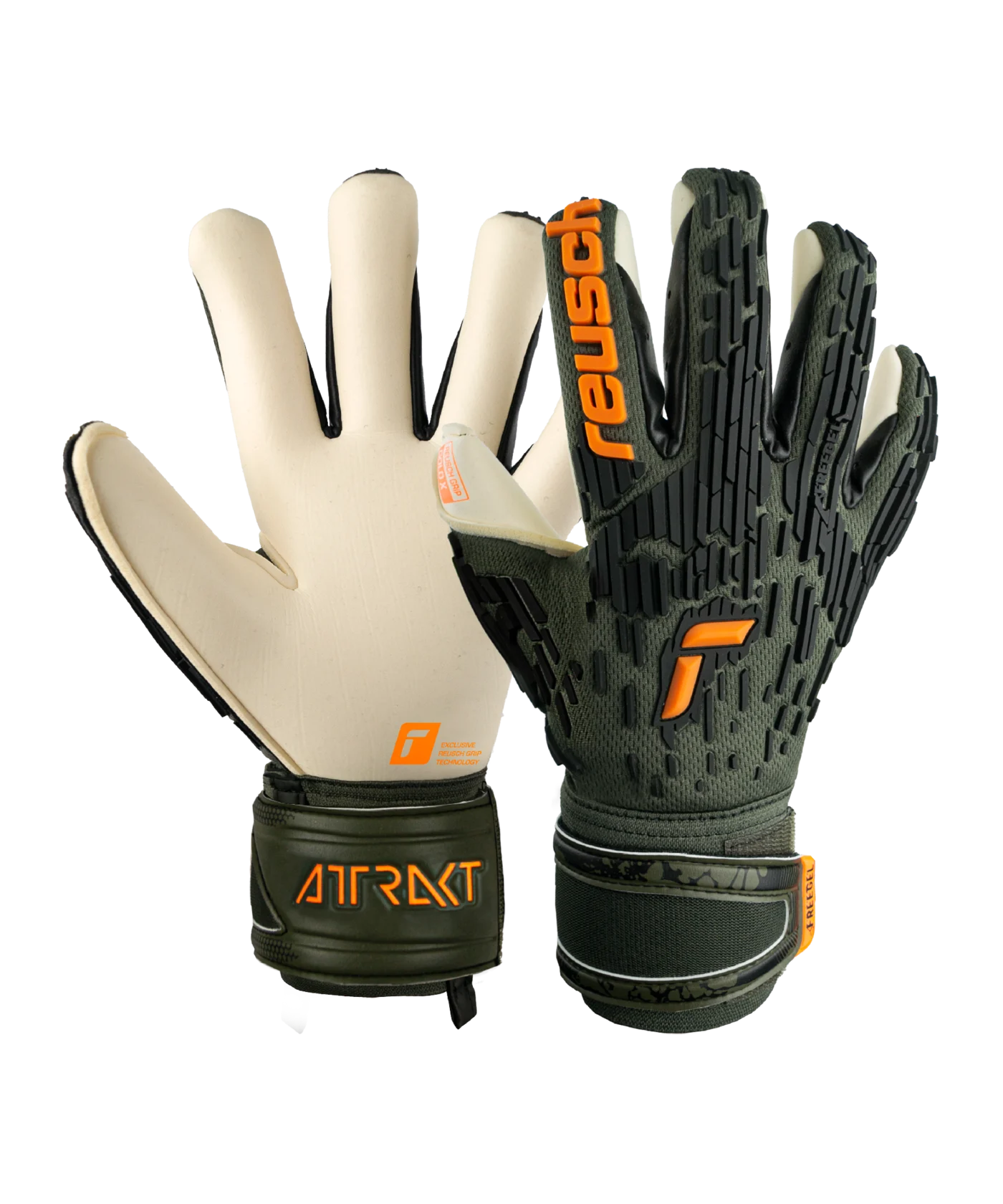 Reusch Attrakt Freegel Gold X TW-Handschuhe Grün Orange F5556