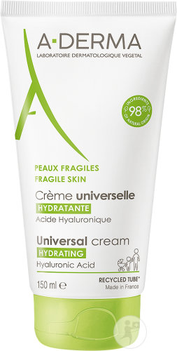 A-Derma Crème Universelle Hydratante Acide Hyaluronique Peaux Fragiles Tube 150ml