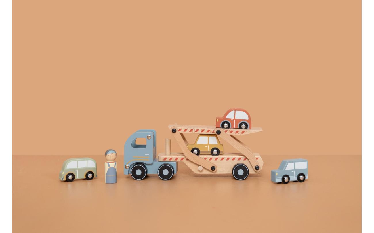 Little Dutch Houten truck FSC met 4 auto's en popje